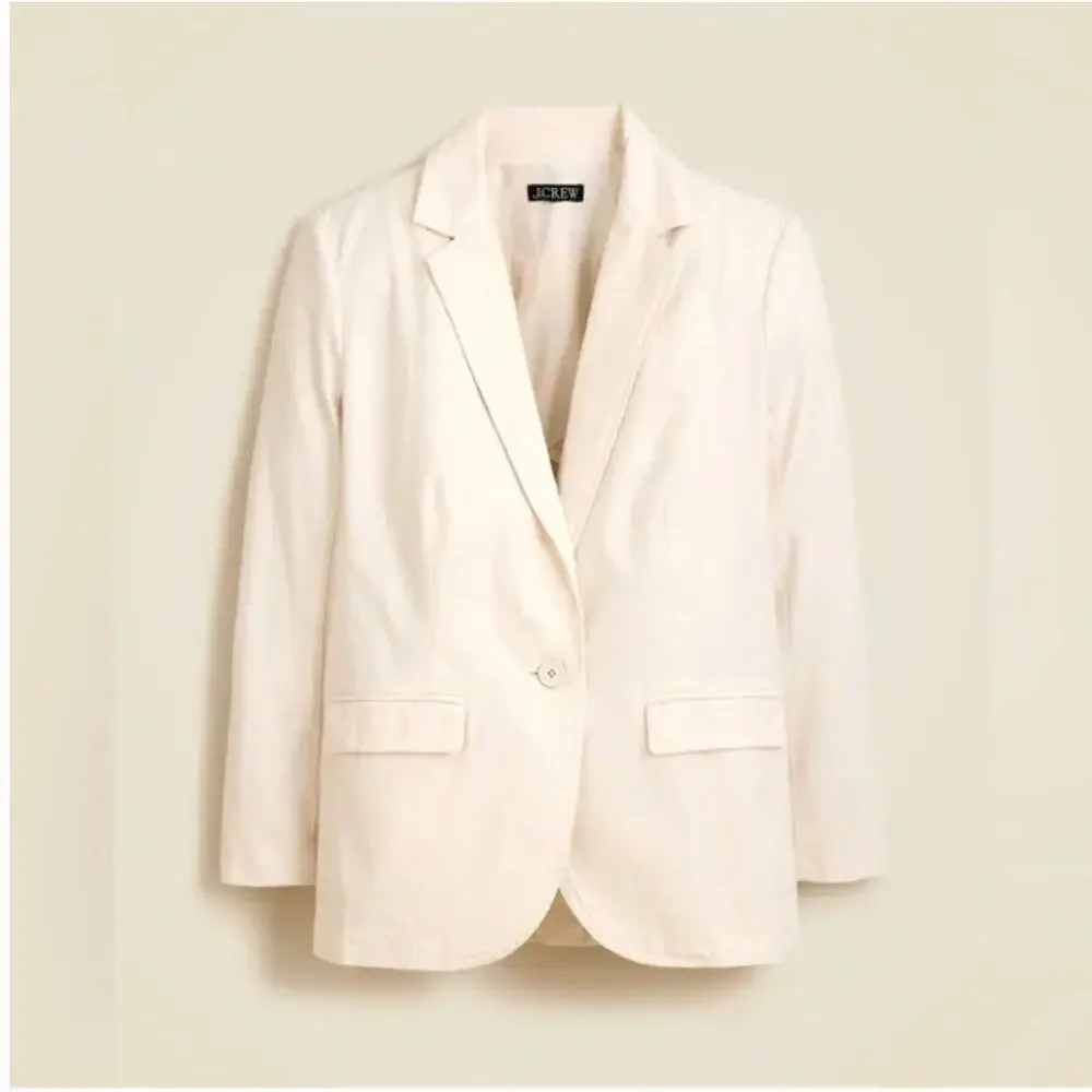 J.Crew Easy Fit Blazer 4 White Cream NWT Textured Cotton CK102 J.Crew Jacket